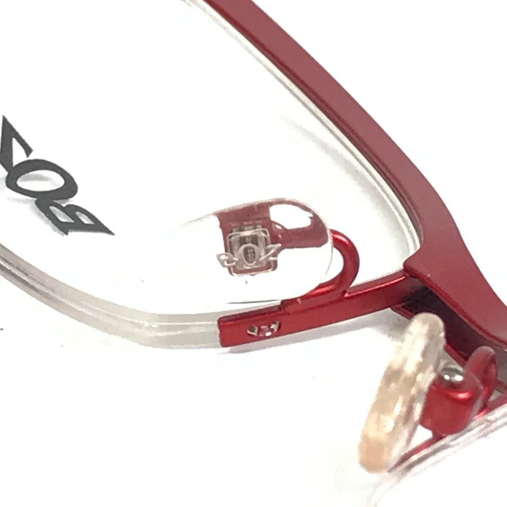 BOZ Eyeglasses Frames VIOLET 3030 Red Spiral Pattern Shiny Half Rim 53-17-140